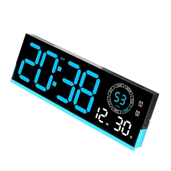 ANXPTIME Rectangular LED Alarm Clock with Calendar and Temperature Display Night Light