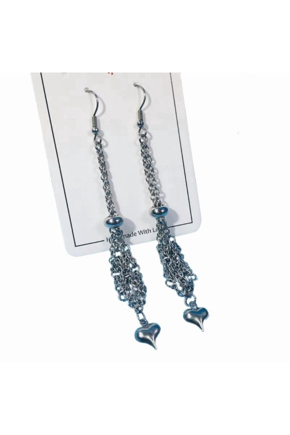 Replacement Pearl Earrings Empty Stone Holder Dangle Earrings Heart Cage Net