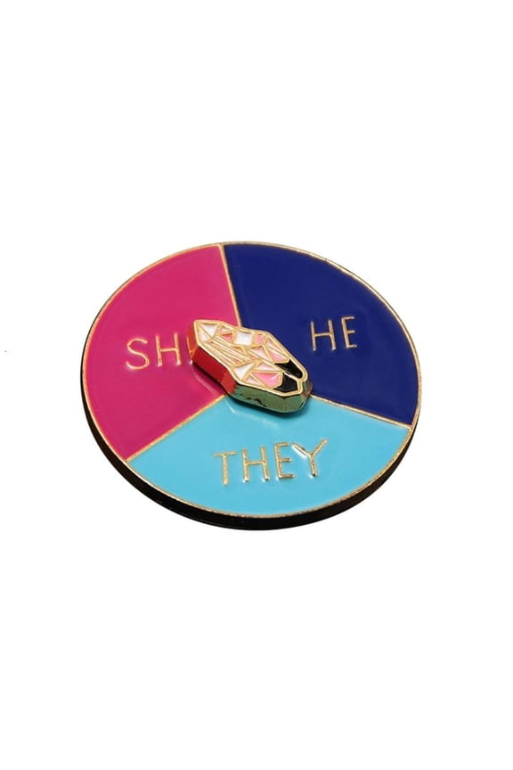 Rotation Pointer Badge Pin Backpacks Lapel Pin Gender Identity Brooch Button