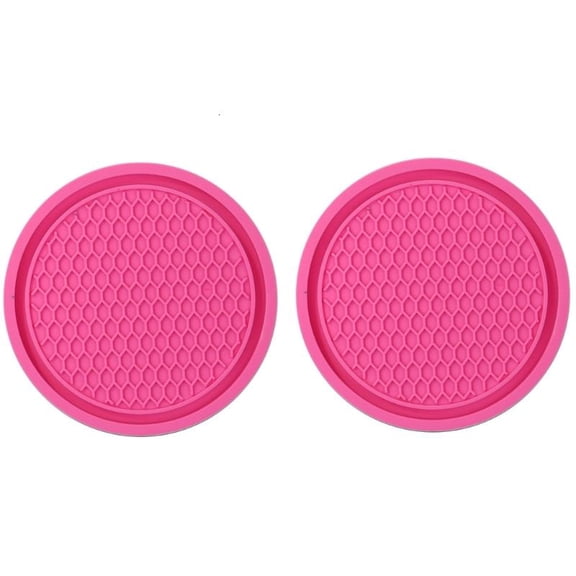 ANXPTIME Round Auto Drink Mats 2PCS Car Cup Holders Coasters Embedded in Nonslip Pads