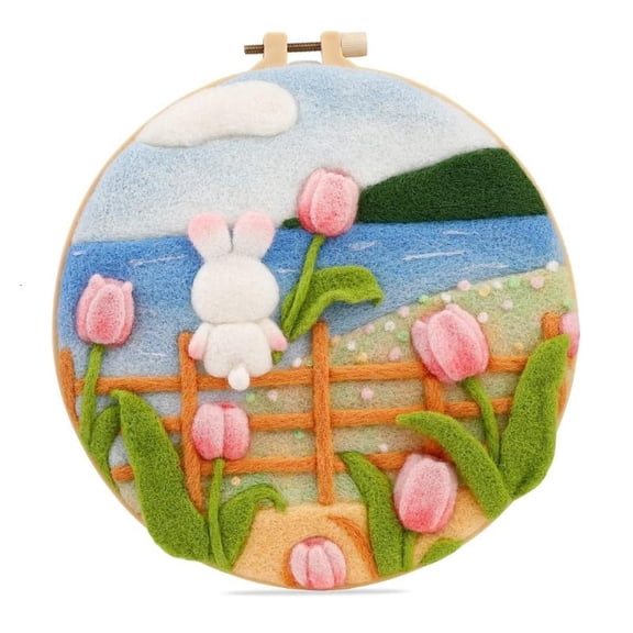 ANXPTIME Safe Needle Felting Tool For Creative Florals Pattern Linen Set