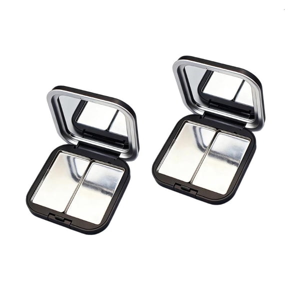 ANXPTIME Set Of 2 Travel Friendly Matte Black Cosmetic Cases Empty Eyeshadow Palette
