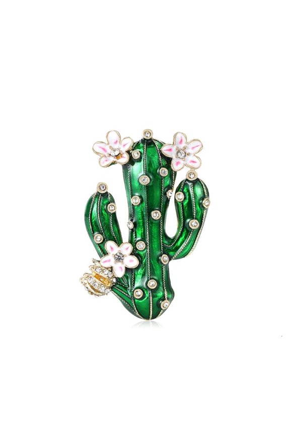 Simple Stylish Enamel Cactus Brooch For Him Her Unisex Use