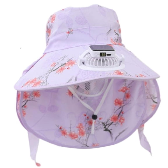ANXPTIME Solar Charging Summer Cooling Fan Hat Sun Protection USB Rechargeable Fan Hat