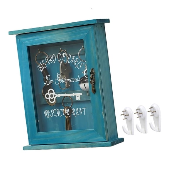 ANXPTIME Space Saving Design Wall Hanging Wood Key Storage Box for Doorway Living Room