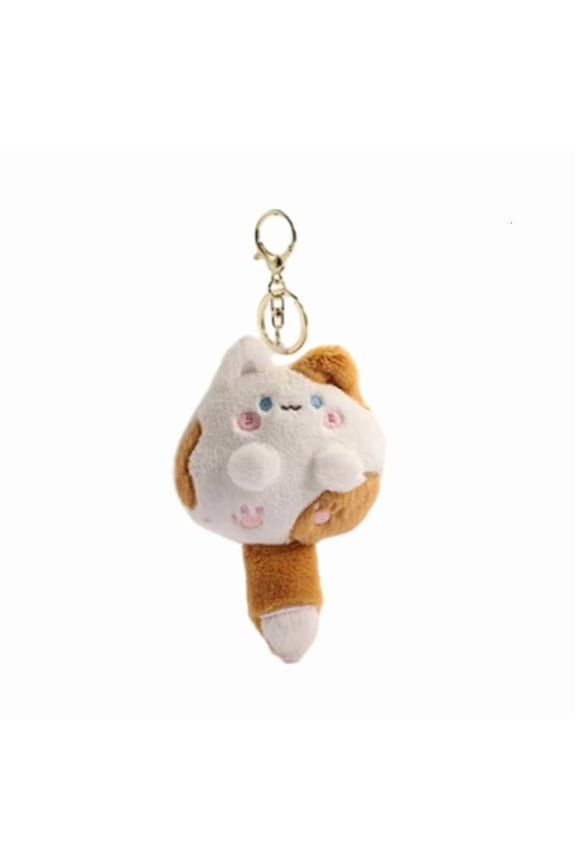 Squeaking Cat Pendant Stuffed Keychain Fluffty Keyring Decoration