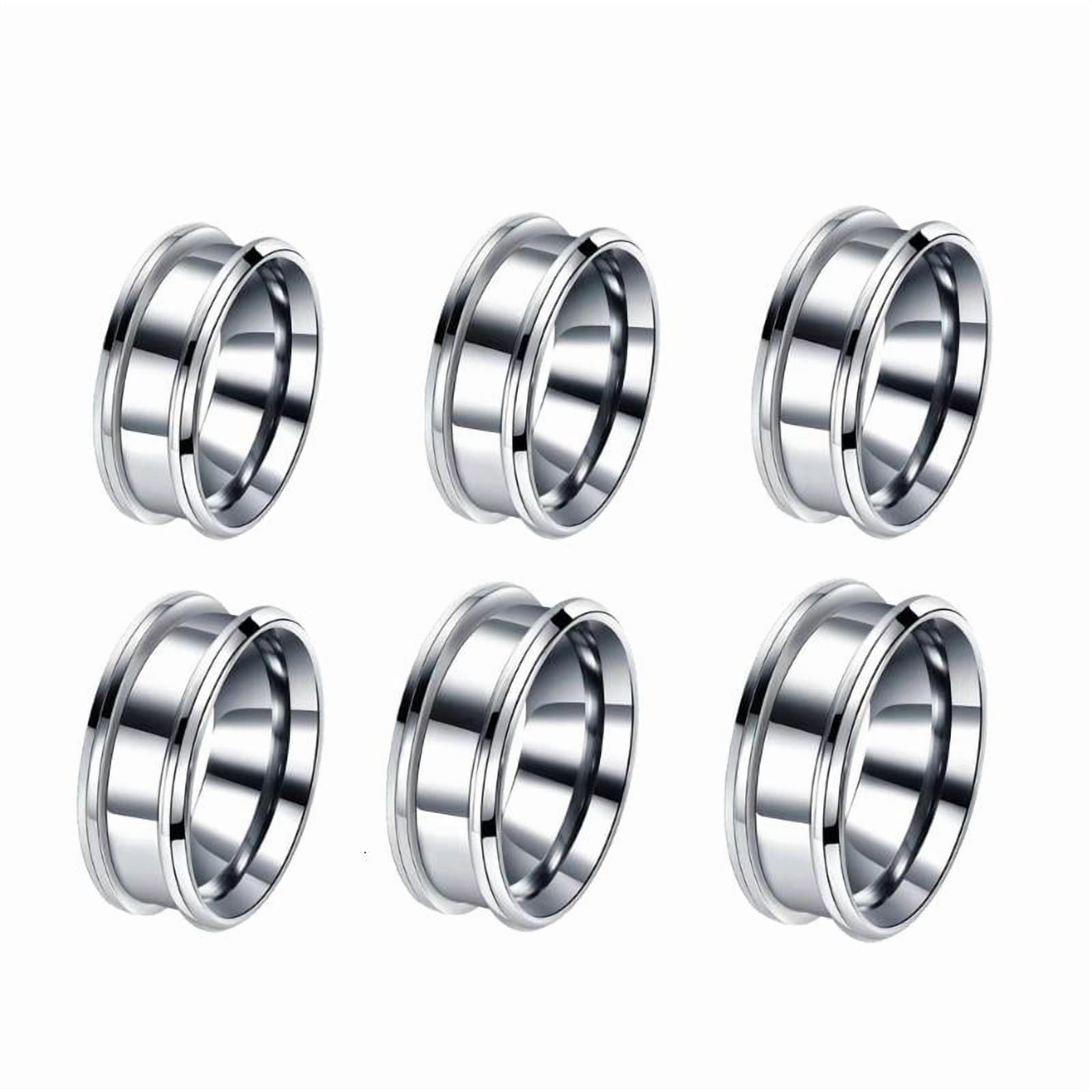 ANXPTIME Stainless Steel Material Grooved Rings Unisex Rings Perfect ...