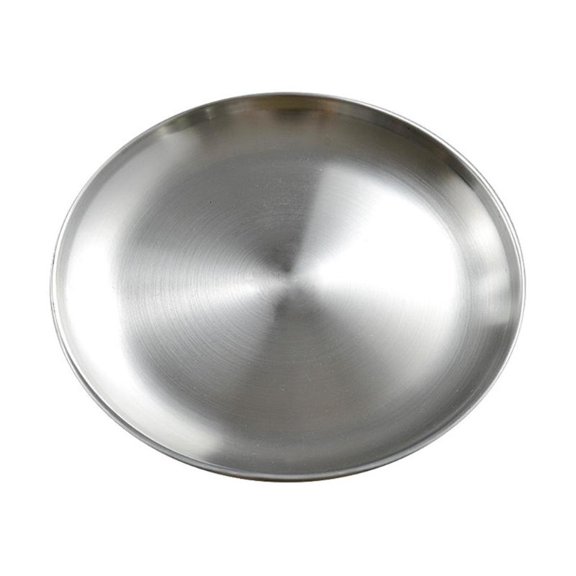 ANXPTIME Stainless Steel Plate Round Dining Plate Serving Dish Cake Tray Western Steak Plates for Serving Snack Camping Kitchen Tableware