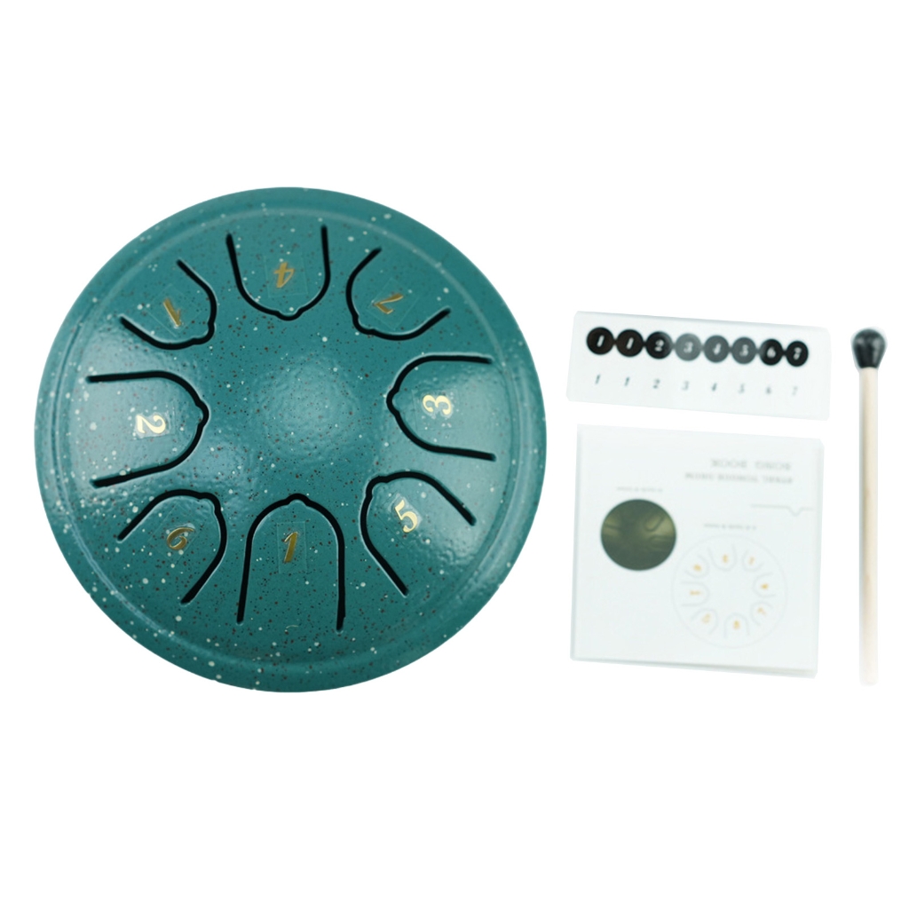 ANXPTIME Steel Tongue Drum 4.5inch 8 Notes Handpan Drum C Key Percussion Instrument with Mallets for Musical Education Concert