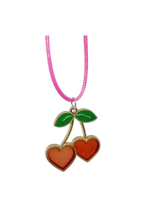 Summer Sweet Cherry Choker Necklace for Women Trendy Fruit Party Jewelry Gift
