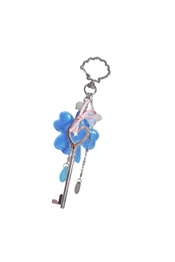Trendy Four Leaf Clovers Musical Keyring Accessory Bag Pendant For Teens Girls