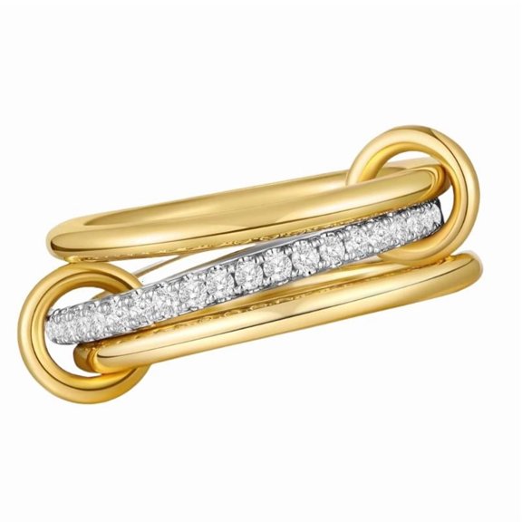 ANXPTIME Trendy Stackable Cubic Zirconia Jewelry Gold Silver Titaniums Steel Band