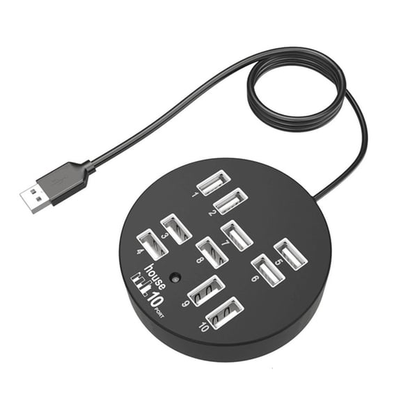 ANXPTIME USB Docking Station 10 Port USB 2.0 Splitter Adapter Hub 480Mbps Fast Transfer