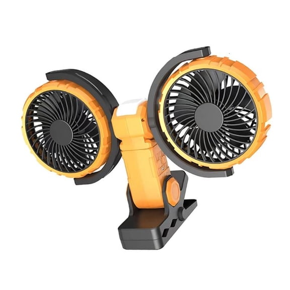 ANXPTIME USB Rechargeable Double Head Cooling Fan for Home Outdoor Travel School Use