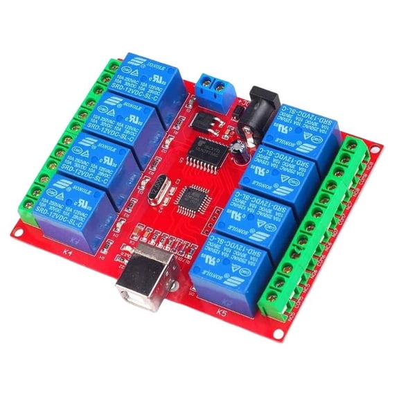 ANXPTIME USB Relays 12V 12V 8-Channel Computer USB Controller Switches Relays Module PC