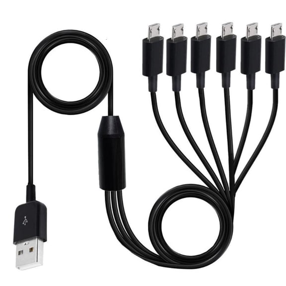 ANXPTIME USB2.0 Male to 6 Micro USB Male Data Charge Connector Cable Sync Power Cable
