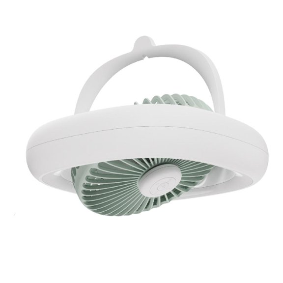 ANXPTIME Universal 4000mAh USB Rechargeable Remote Control Oscillating Fan 4 Gears Desk Ceiling Fan with LED Camping Lamp