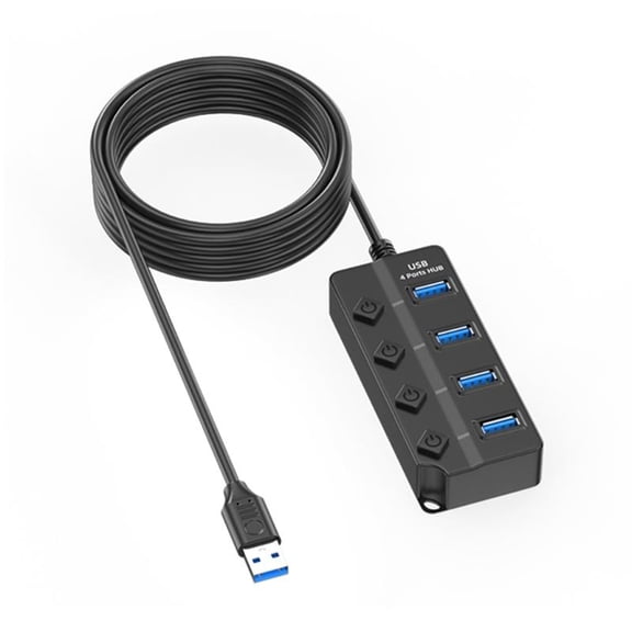 ANXPTIME Universal 7/4 Port USB Hub Individual LED Indicator for Home and Office Use