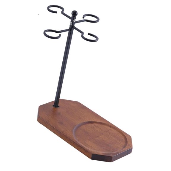 ANXPTIME Wine Glass Rack with 4 Hook & Tray Wine Glass Storage Solution Easy to Use