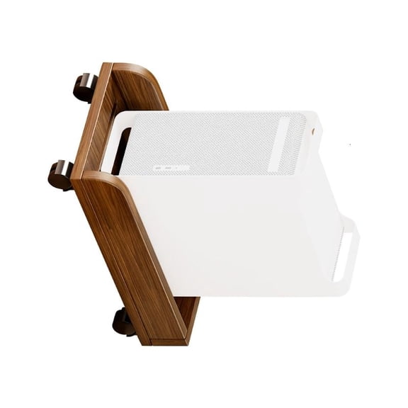 ANXPTIME Wooden Computer Stand With Wheels Portable CPU Holder For Office And Home