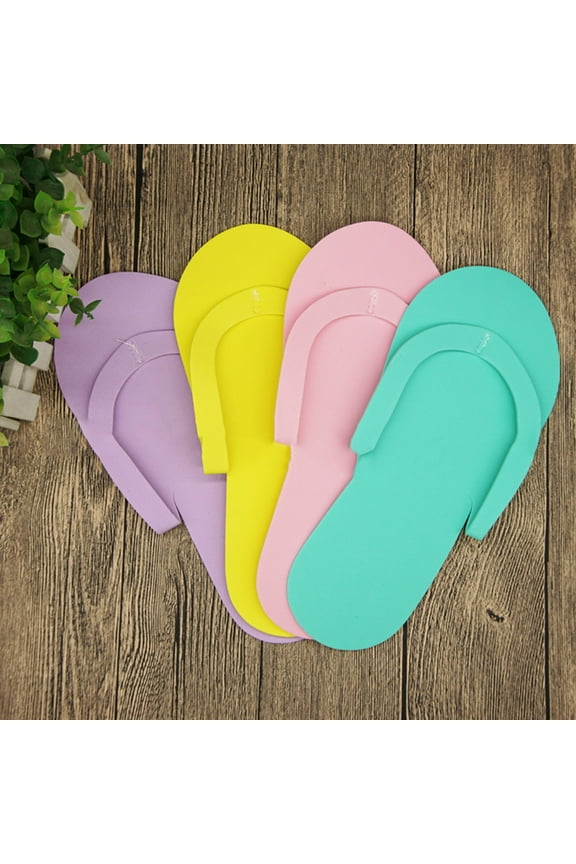 12Pair Indoor Disposable Slippers Pedicure Salon Hotel Usage Foam Flip Flops New