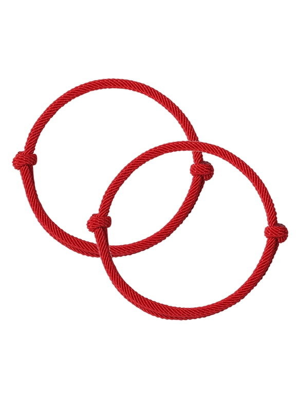 2Pcs Simple Handmade Lucky Kabbalah Red String Adjustable Bracelets Red Rope Bracelet Jewelry for Men Women