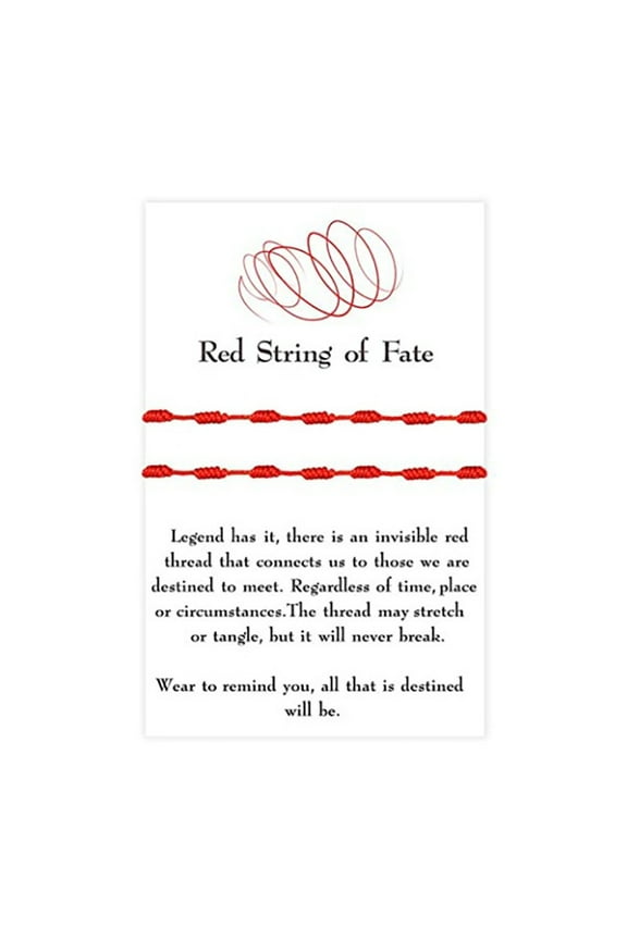 2x 7 Knots Red String Braided Bracelet with for Wish Card for Good Luck Wealth L