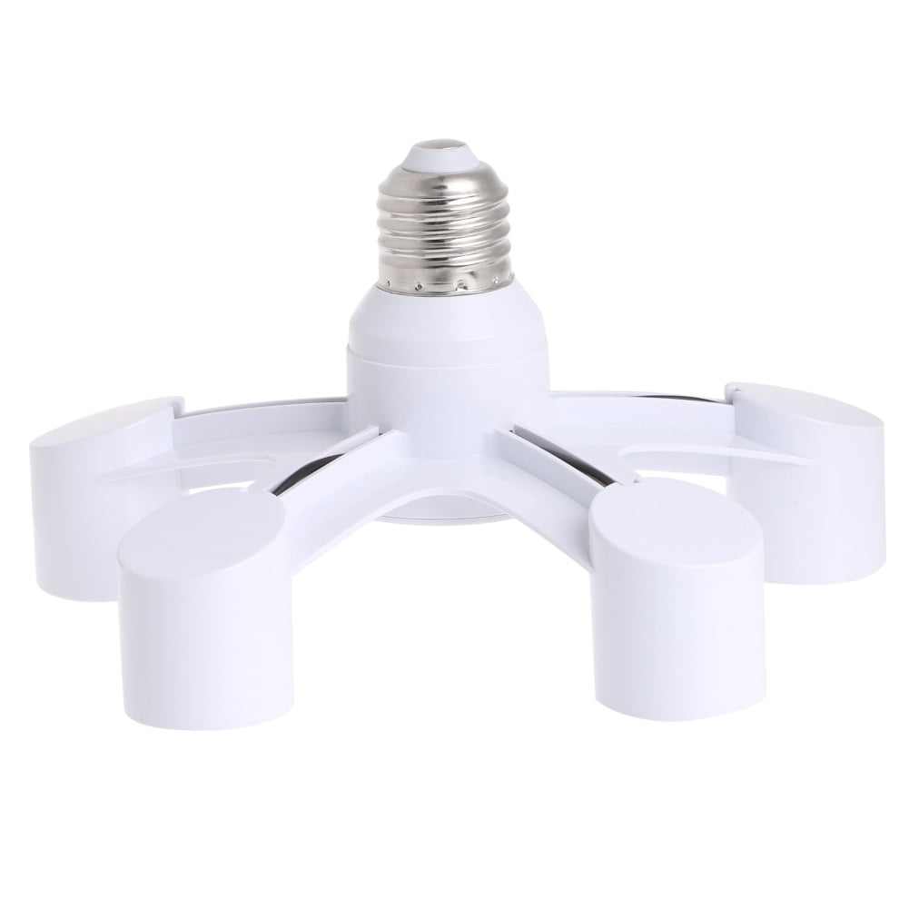 ANXPTME 5 In 1 E27 To E27 Base Socket Splitter LED Light Lamp Bulb Adapter Holder