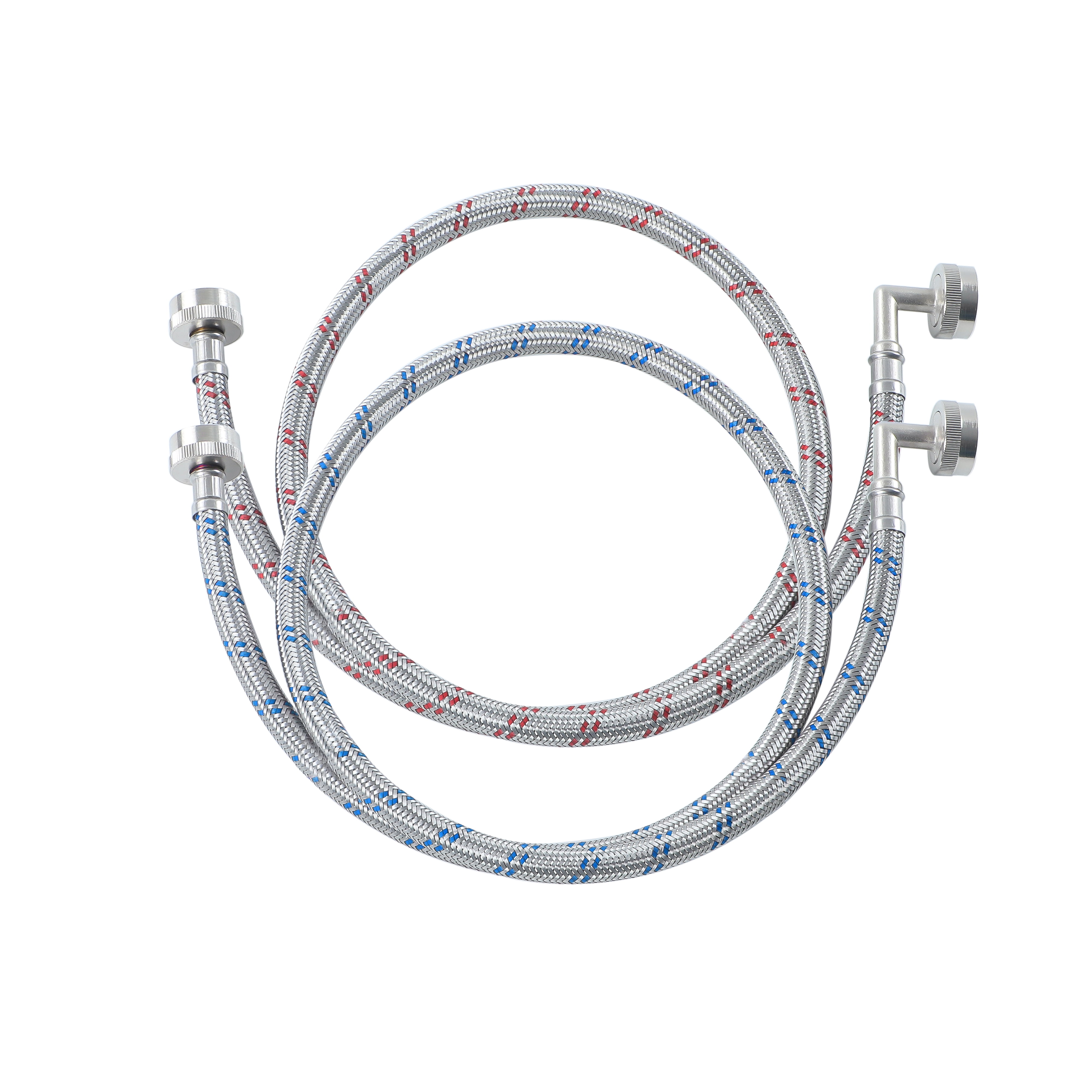 ANY LAUNDRY 4' Stainless Steel Braided Washing Machine Hoses, Standard