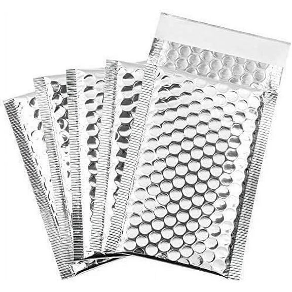 ANY SIZE POLY BUBBLE SILVER MAILERS SHIPPING MAILING PADDED BAGS ENVELOPES , 4.7"x6.3" , 25 pcs
