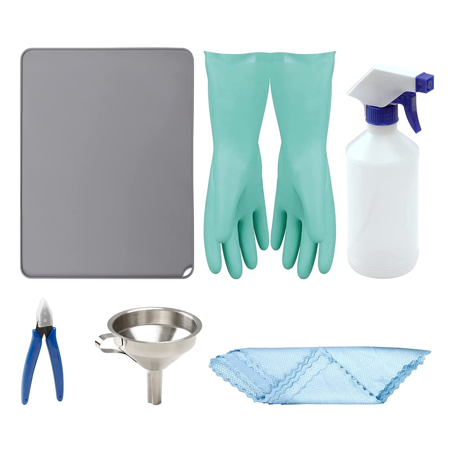 ANYCUBIC LCD 3D Printer Tool Kits, Silicone Pad, Stainless Steel Resin Filter, Multi-Function Water Bottle, Clean Cloth, Golves, Plastic Nipper for 3D Printing Accessories