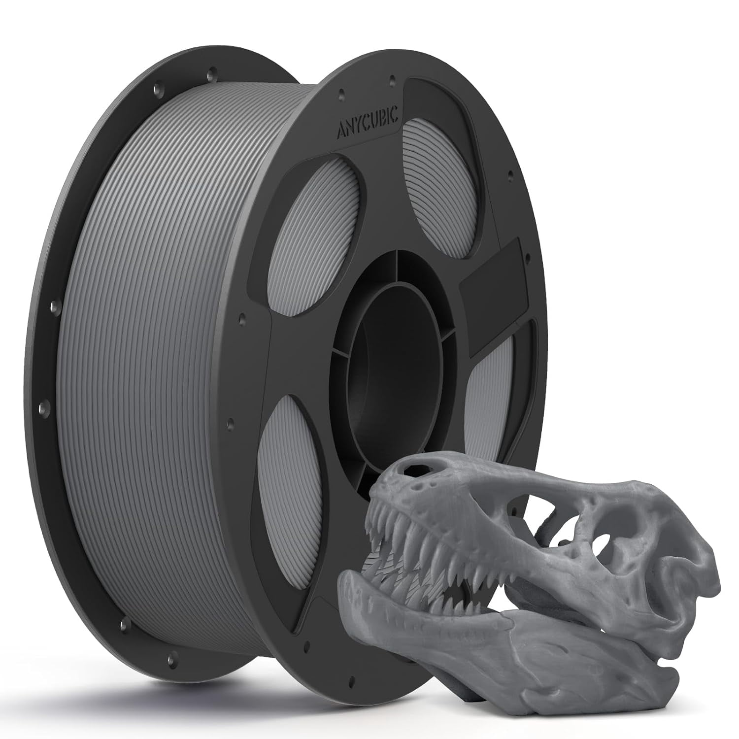 ANYCUBIC PLA 3D Printer Filament, Printing Filament 1.75mm Dimensional Accuracy +/- 0.02mm, 1KG Spool (2.2 lbs), Texture Grey