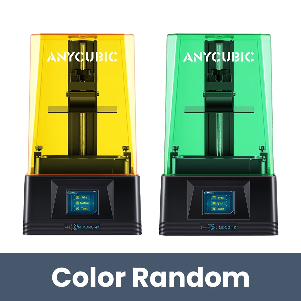 ANYCUBIC Photon Mono 4K SLA Resin Upgraded LCD 3D Printer, 6.23'' HD Monochrome Screen with Fast & Precise Printing and Large Printing Volume 5.20''X3.14''X6.50''(Yellow and Green Random) - Walmart.com