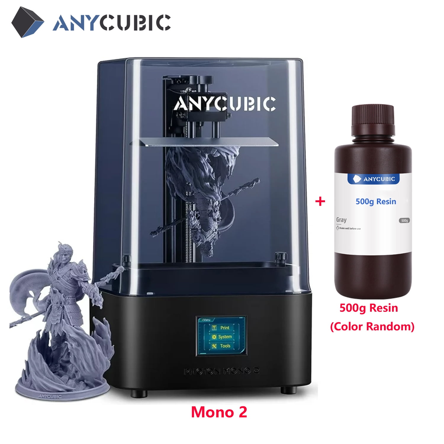 ANYCUBIC Resin 3D Printer, Photon Mono 2 3D Printer with 6.6 Monochrome  LCD Screen Fast Printing, Upgraded LighTurbo Matrix, 6.49'' x 5.62'' x  3.5'' (HWD) 3D Printing Size 