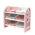 thumbnail image 1 of ANYEDDE Kids Toy Storage Organizer with 6 Bins,Multi-functional Nursery Organizer Kids Furniture,Toy Storage Cabinet Unit with HDPE Shelf and Bins for Playroom,Pink Bedroom, Living Room, 1 of 7