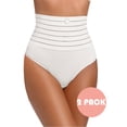 thumbnail image 1 of ANYFIT WEAR 2 Pack Shapewear Thong Panties for Women High Waist Tummy Control Body Shaper Seamless Slimmer Underwear White S, 1 of 7