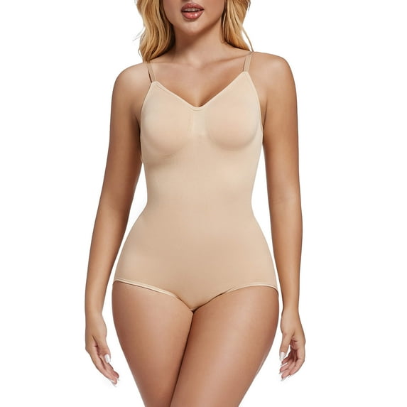 ANYFIT WEAR Backless Bodysuit Shapewear for Women Full Body Shaper Tummy Control Butt Lifting Seamless V Neck Slimming Tank Top