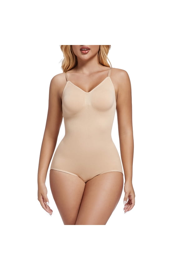 Backless Bodysuit Shapewear for Women Full Body Shaper Tummy Control Butt Lifting Seamless V Neck Slimming Tank Top