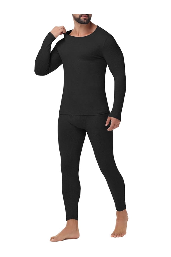 Long Johns Thermal Underwear for Men Base Layer Set Top & Bottom for Cold Weather