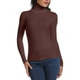 thumbnail image 1 of ANYFIT WEAR Long Sleeve Mock Turtleneck Shirt Stretch Slim Fitted Layer Basic Tee Tops, 1 of 6