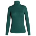 thumbnail image 1 of ANYFIT WEAR Long Sleeve Mock Turtleneck Stretch Slim Fitted Layer Basic Tee Tops Dark Green M, 1 of 7