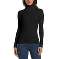 thumbnail image 1 of ANYFIT WEAR Long Sleeve Mock Turtleneck Stretch Slim Fitted Shirt Layer Basic Tee Tops Black XL, 1 of 7