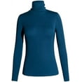thumbnail image 1 of ANYFIT WEAR Long Sleeve Mock Turtleneck Underwear Top Stretch Slim Fitted Layer Basic Tee Tops Peacock Blue S, 1 of 8