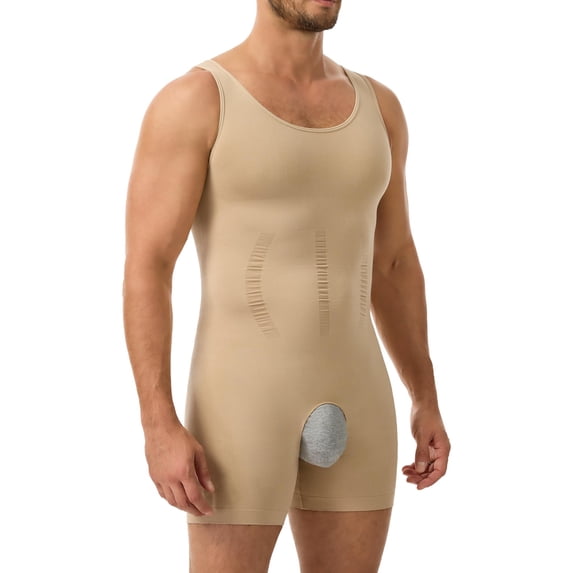 ANYFIT WEAR Men Sleeveless Full Body Shaper Slimming Underwear Tummy Control Bodysuit Shapewear Thigh Slimmer Fajas Para Hombres