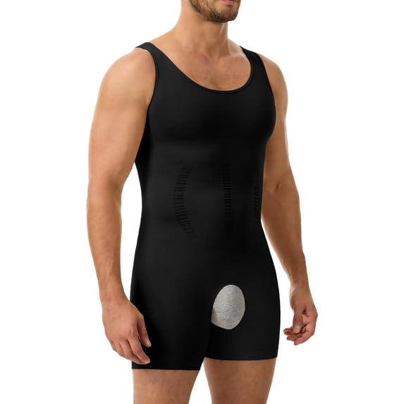 ANYFIT WEAR Men Sleeveless Full Body Shaper Slimming Underwear Tummy Control Bodysuit Shapewear Thigh Slimmer Fajas Para Hombres