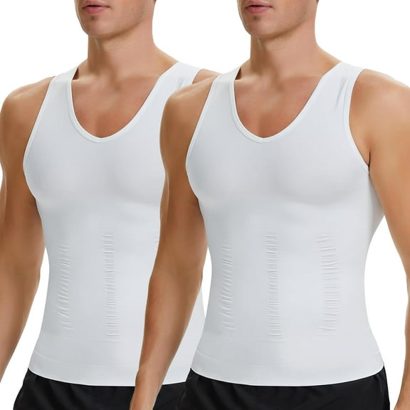 ANYFIT WEAR Men V-neck Body Shaper Vest Sleeveless Shirts Slimming Undershirts Tummy Control Tank Top