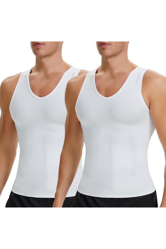 Men V-neck Body Shaper Vest Sleeveless Shirts Slimming Undershirts Tummy Control Tank Top