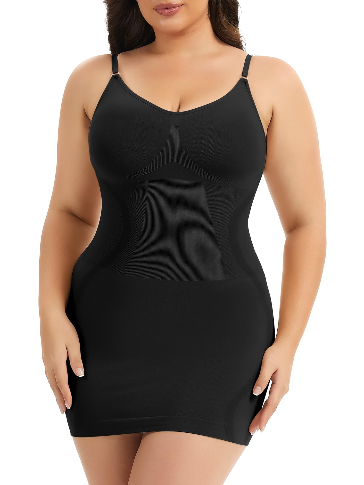 shapewear slip dress LACE MINI | IVORY making it invisible under your favorite outfits ANYFIT WEAR Plus Size Shapewear