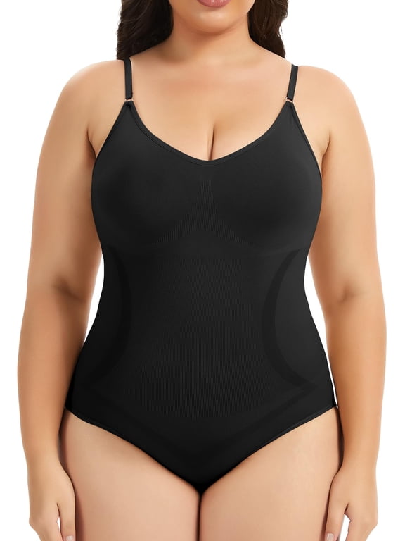 Plus Size Women's Shapewear Bodysuit Tummy Control Full Body Shaper Sculpting Snatched Waist Body Suit
