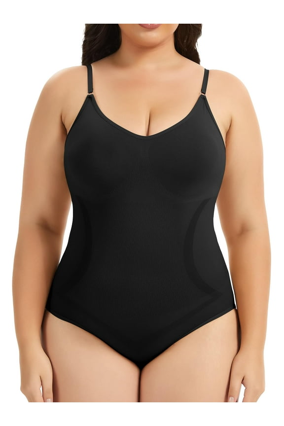 Plus Size Women's Shapewear Bodysuit Tummy Control Full Body Shaper Sculpting Snatched Waist Body Suit